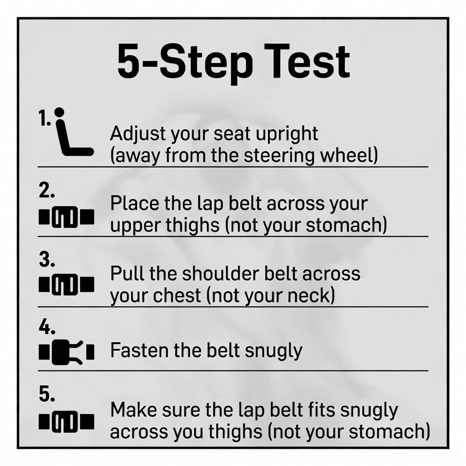 5 Step Seat Belt Test