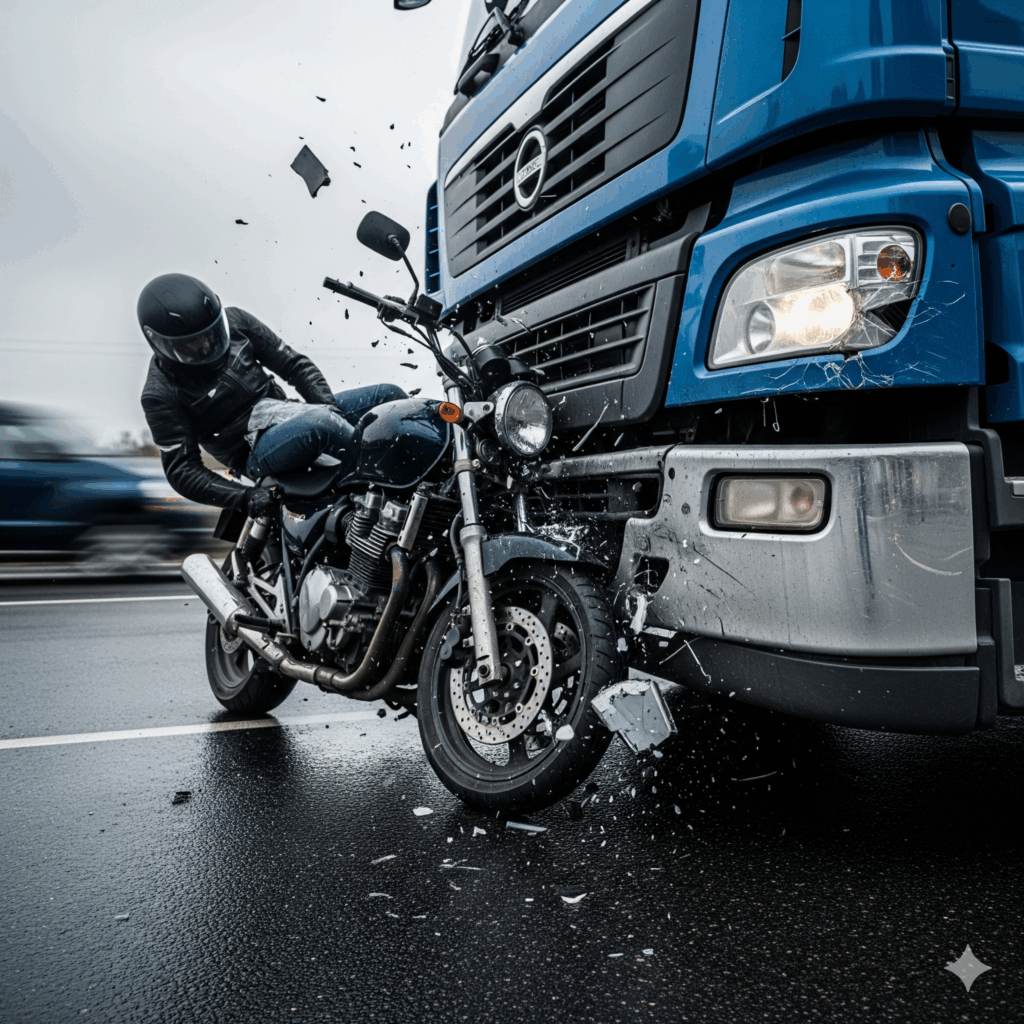 Commercial Truck Accident involving a motorcycle