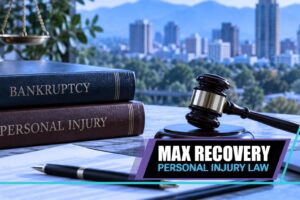 Attorney reviewing bankruptcy and a personal injury claim documents in North Carolina