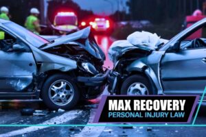 Damaged vehicles on a North Carolina highway after a serious car crash